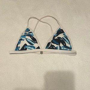 Blue and white floral bikini
